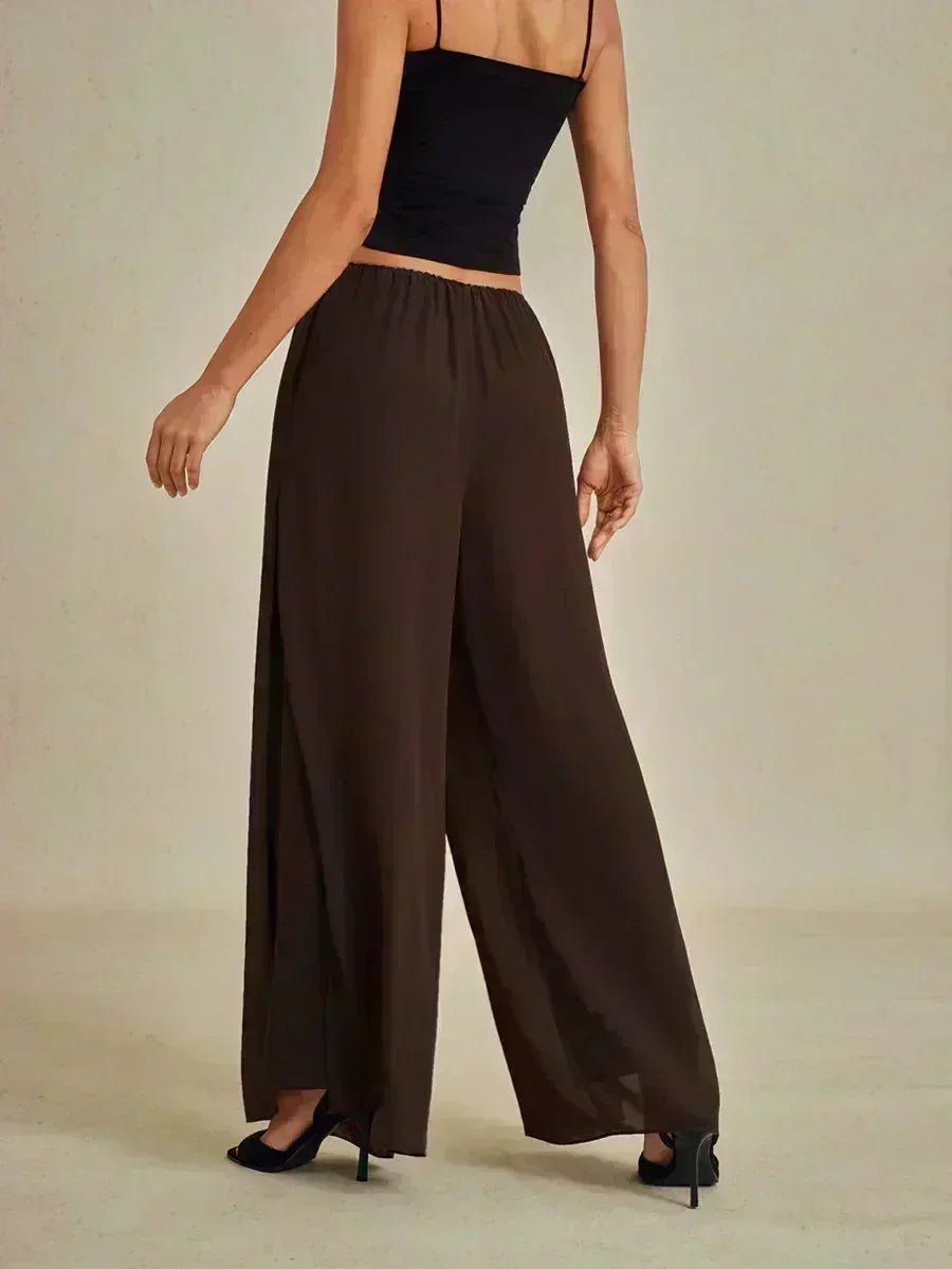 BRIDGERTON | Chiffon Overlay Straight Leg Trousers