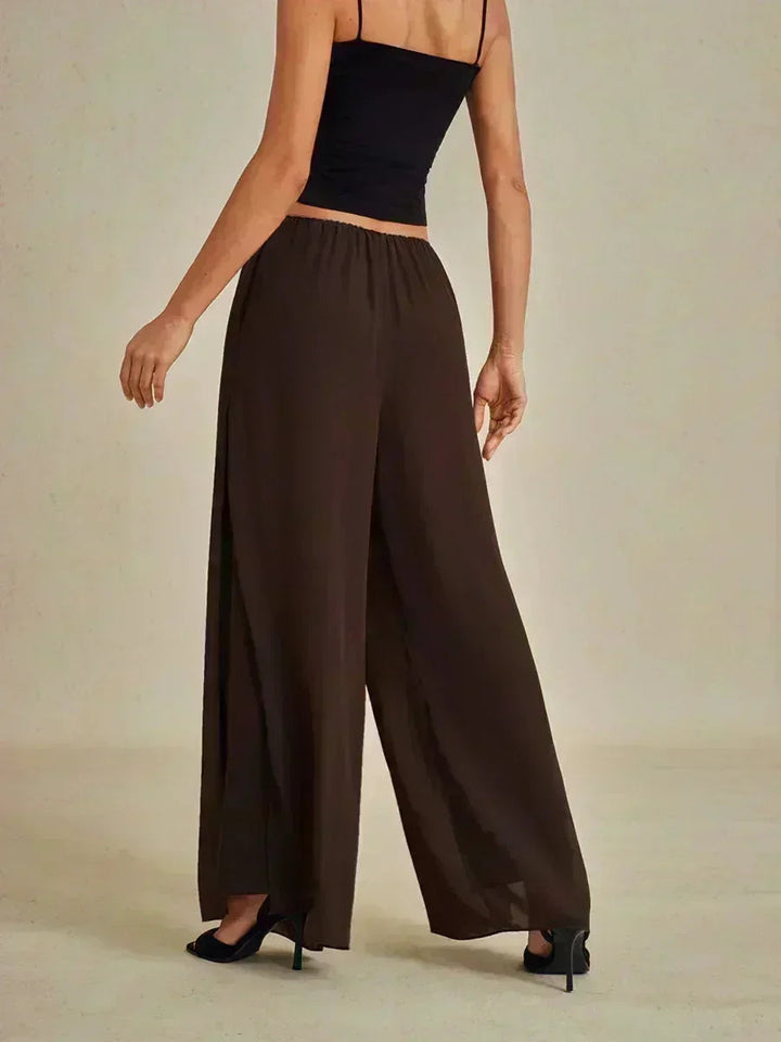 BRIDGERTON | Chiffon Overlay Straight Leg Trousers