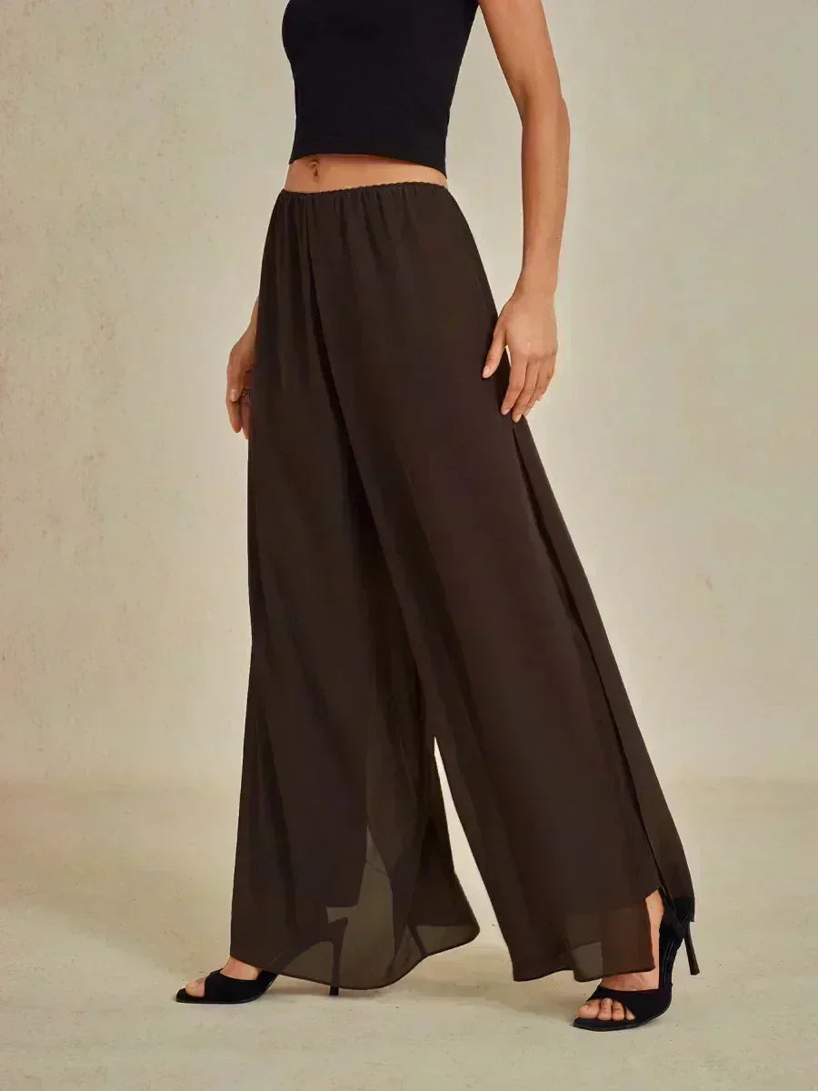BRIDGERTON | Chiffon Overlay Straight Leg Trousers