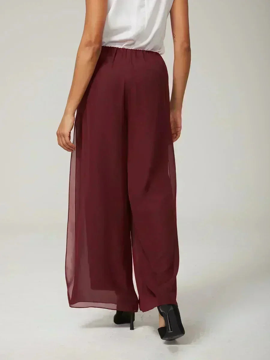 BRIDGERTON | Chiffon Overlay Straight Leg Trousers