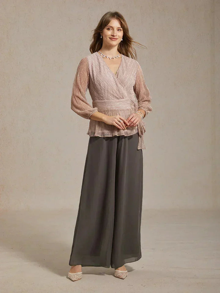 BRIDGERTON | Chiffon Overlay Straight Leg Trousers