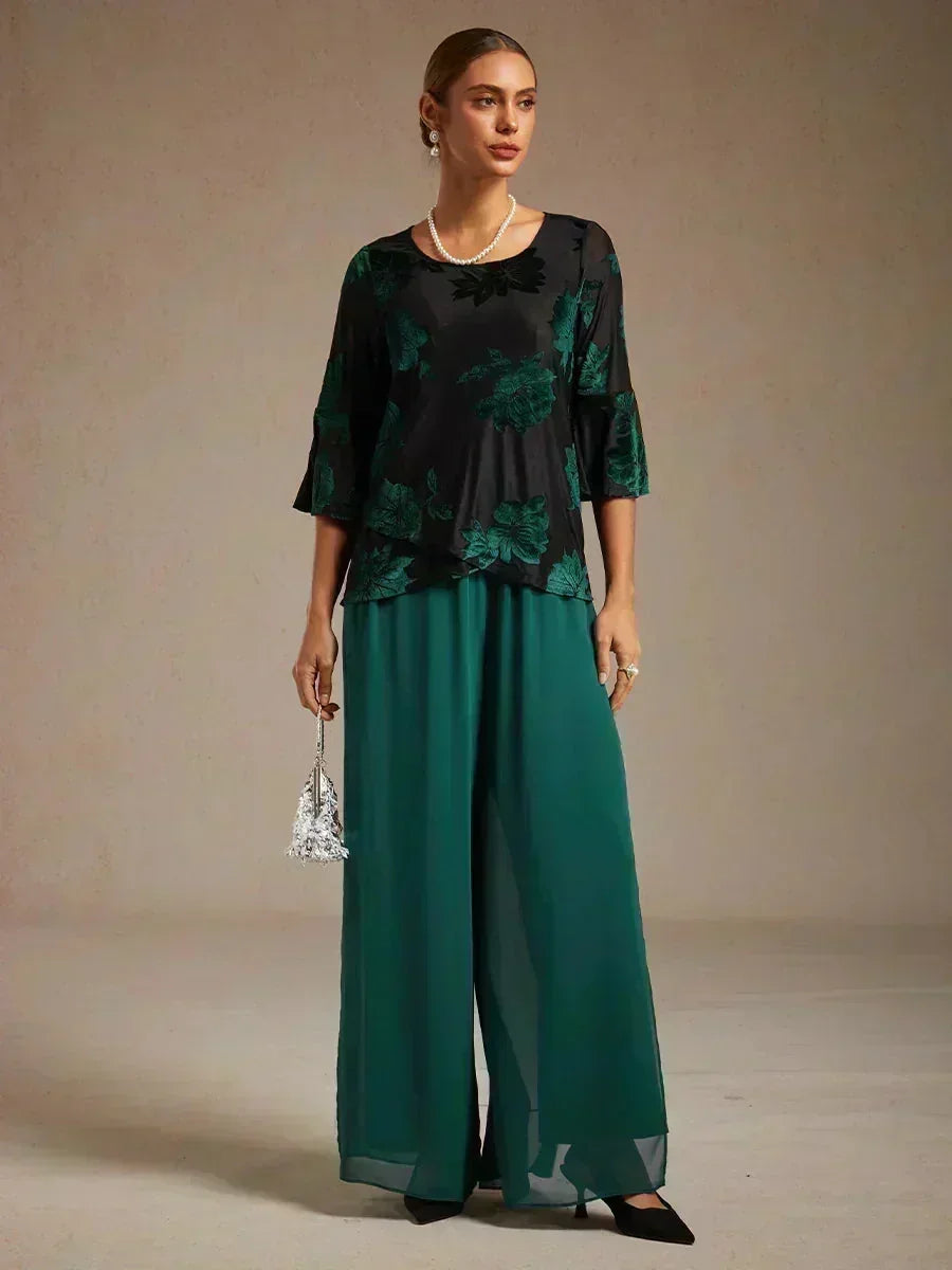 BRIDGERTON | Chiffon Overlay Straight Leg Trousers