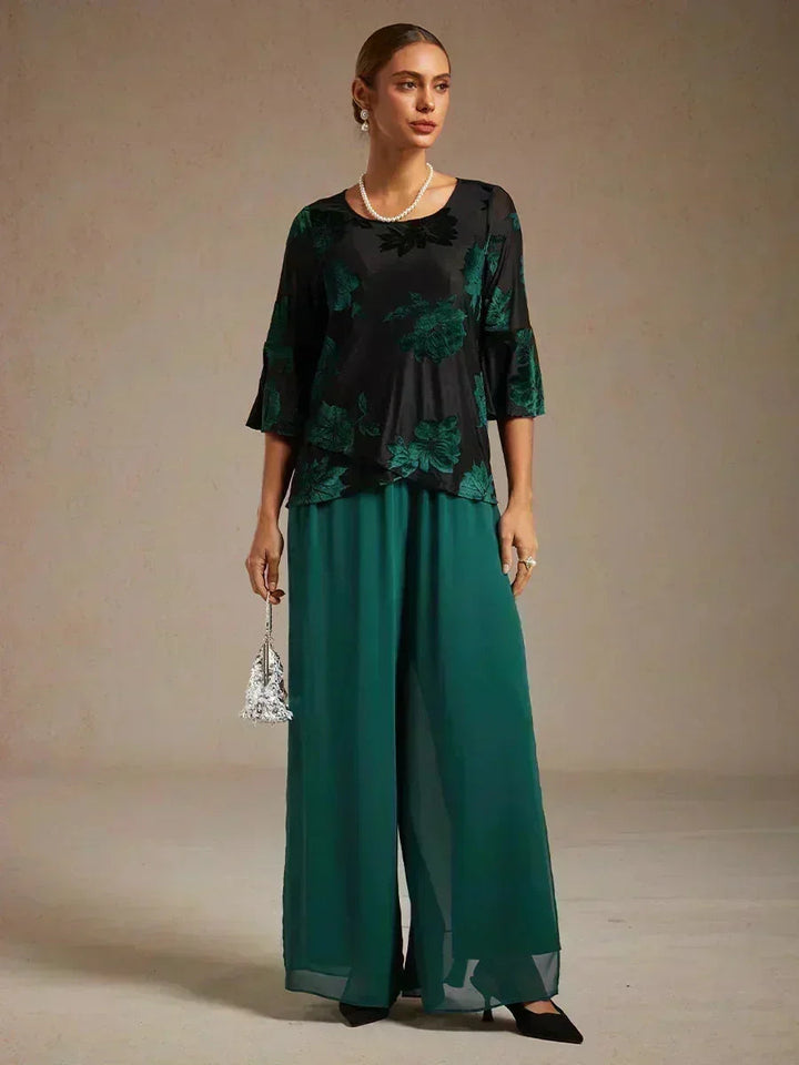 BRIDGERTON | Chiffon Overlay Straight Leg Trousers