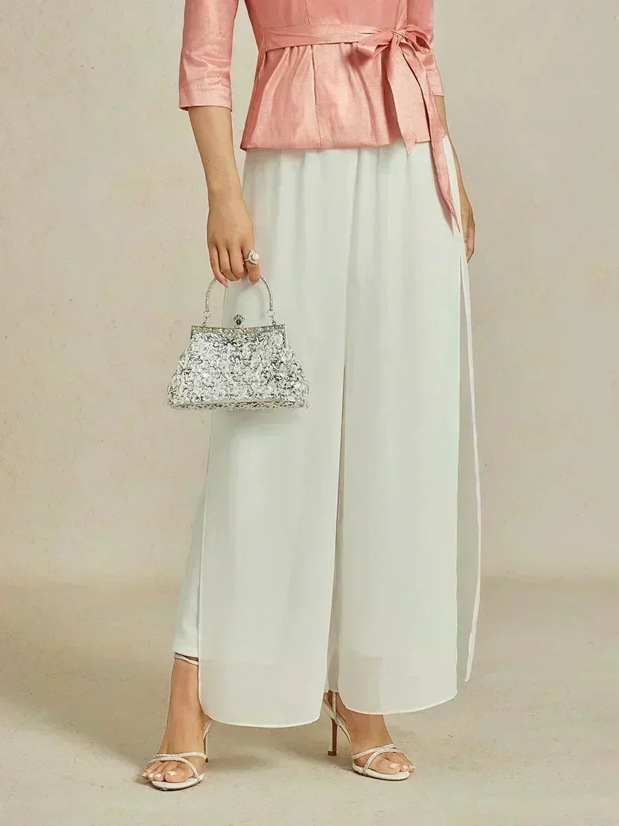 BRIDGERTON | Chiffon Overlay Straight Leg Trousers