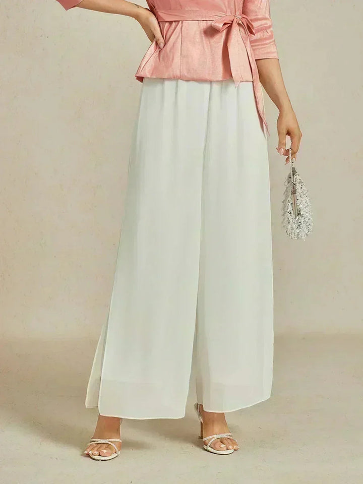 BRIDGERTON | Chiffon Overlay Straight Leg Trousers