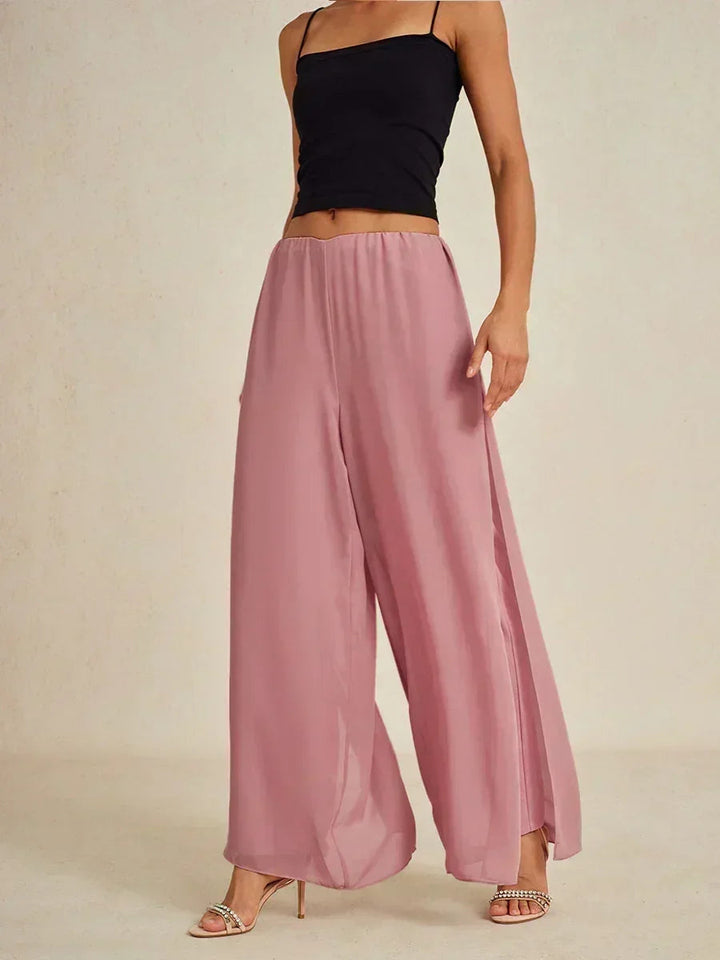 BRIDGERTON | Chiffon Overlay Straight Leg Trousers