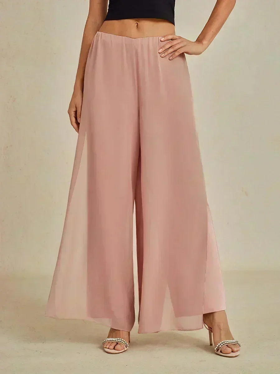 BRIDGERTON | Chiffon Overlay Straight Leg Trousers