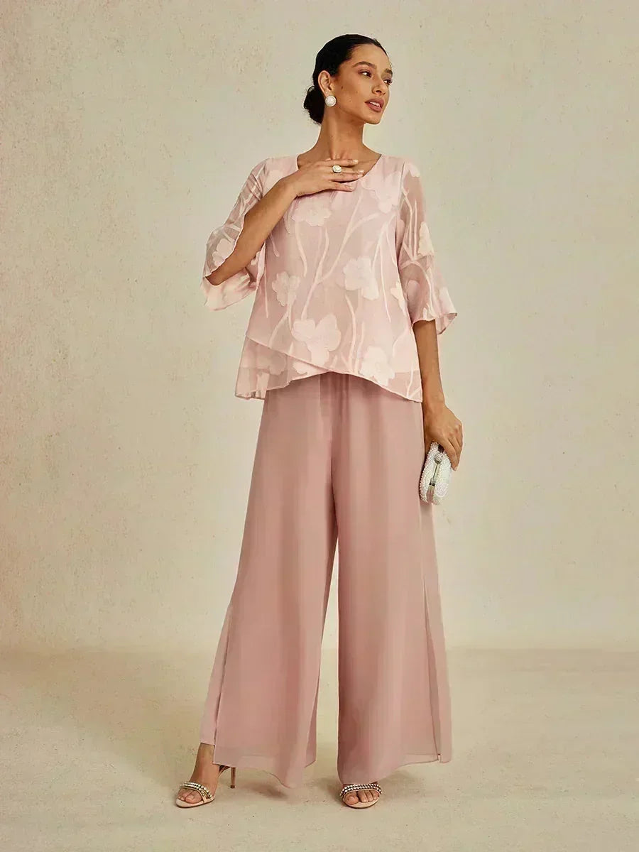 BRIDGERTON | Chiffon Overlay Straight Leg Trousers