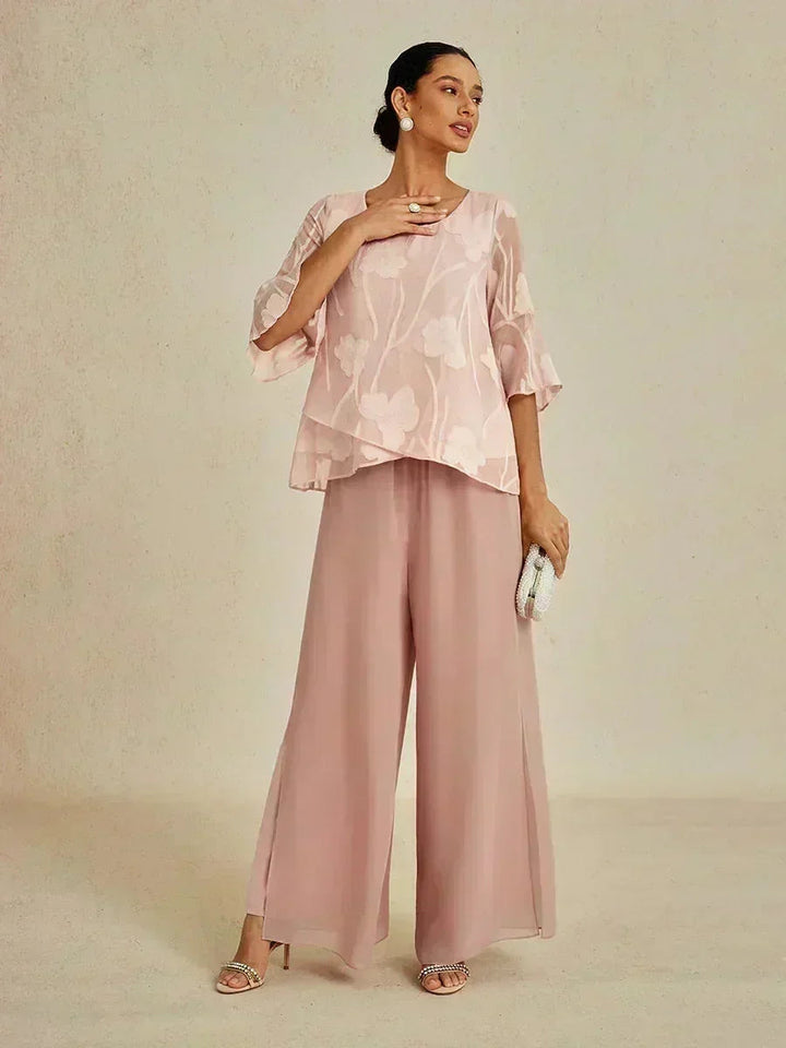 BRIDGERTON | Chiffon Overlay Straight Leg Trousers