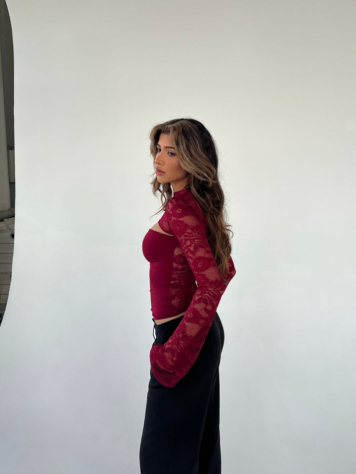 Elara | Ivory Lace Top