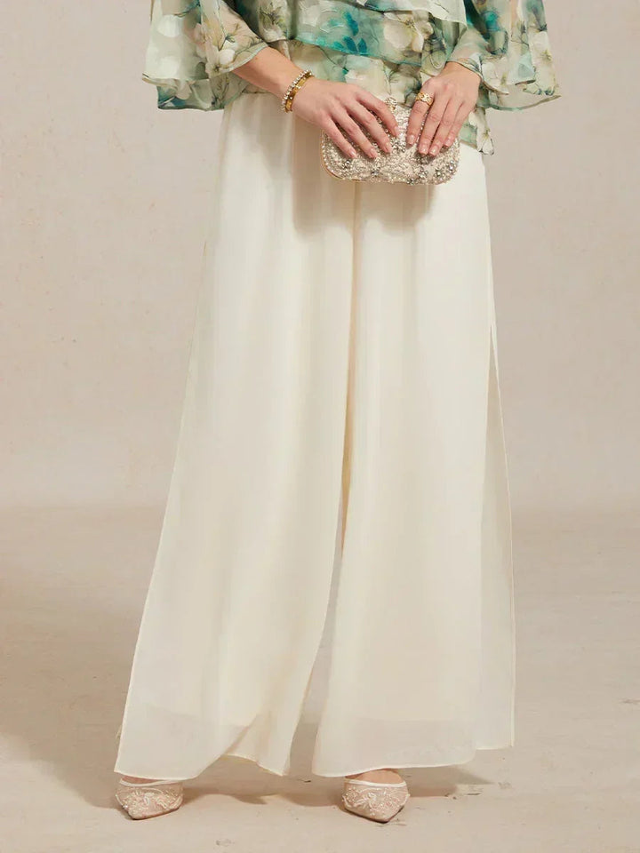 BRIDGERTON | Chiffon Overlay Straight Leg Trousers