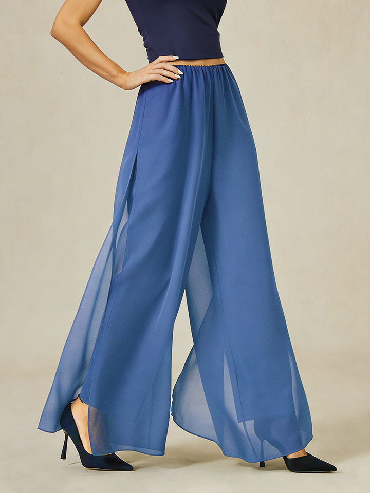 BRIDGERTON | Chiffon Overlay Straight Leg Trousers