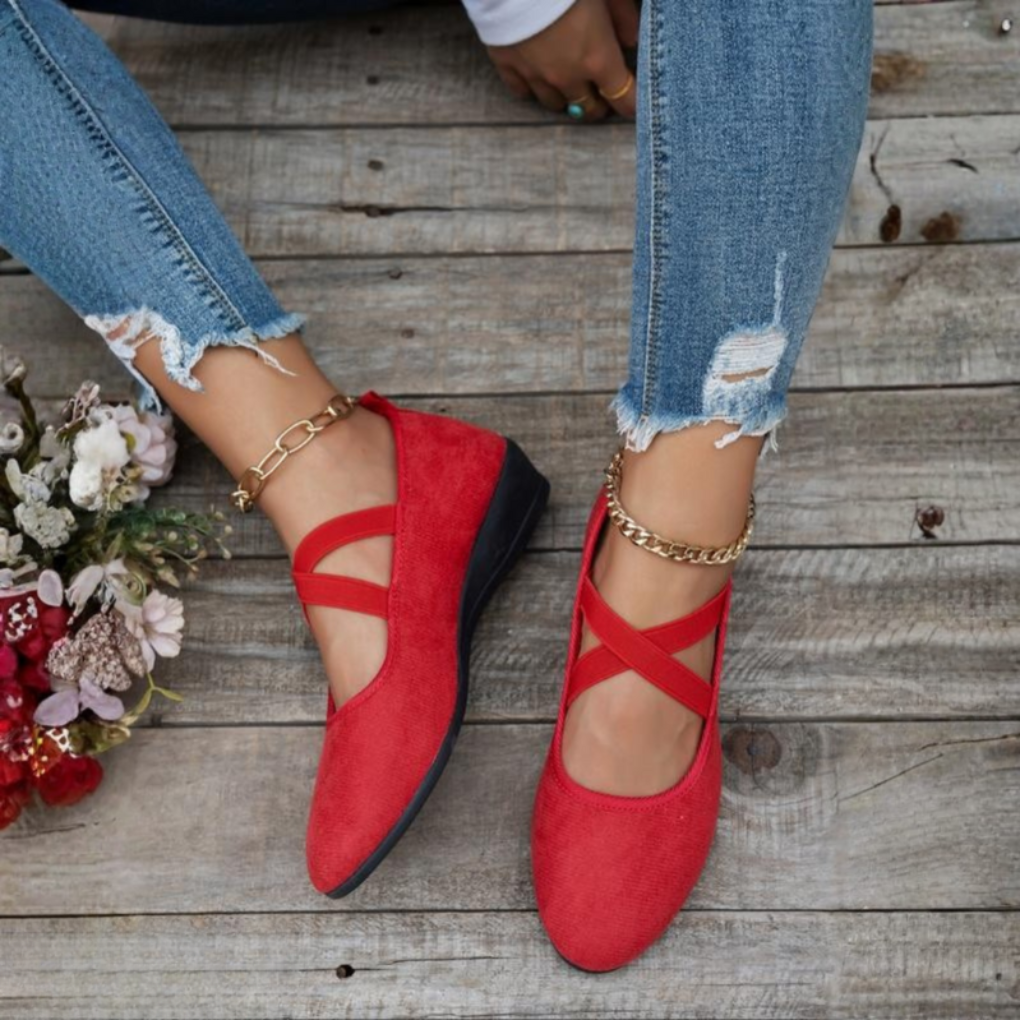 Harper | Comfort Cross-Strap Flats