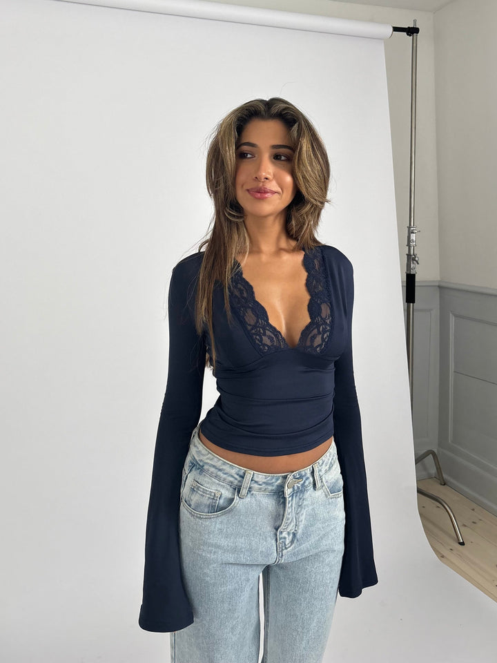 Seraphina | Crimson Lace Top