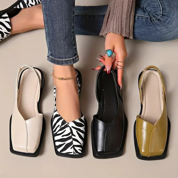 Aveline | Square-Toe Slingback Flats