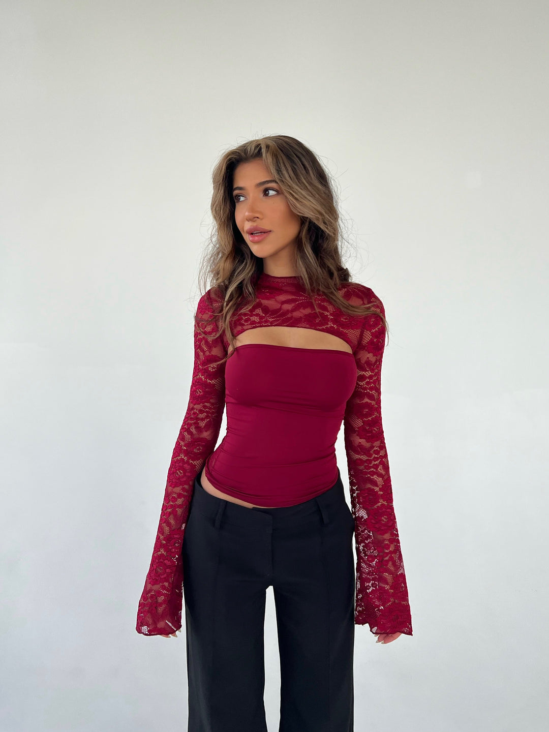 Elara | Ivory Lace Top