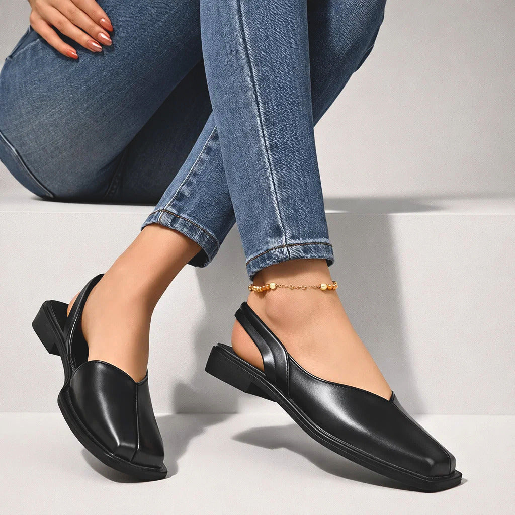 Aveline | Square-Toe Slingback Flats