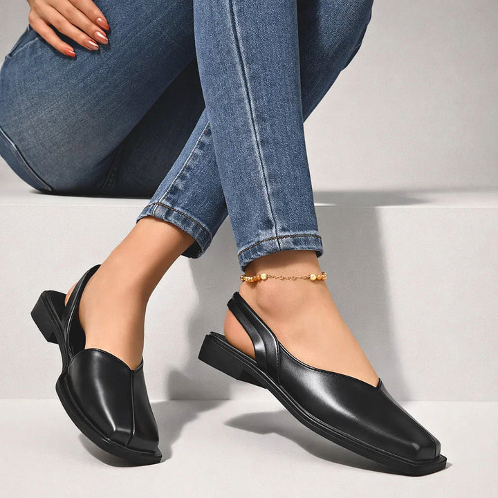 Aveline | Square-Toe Slingback Flats