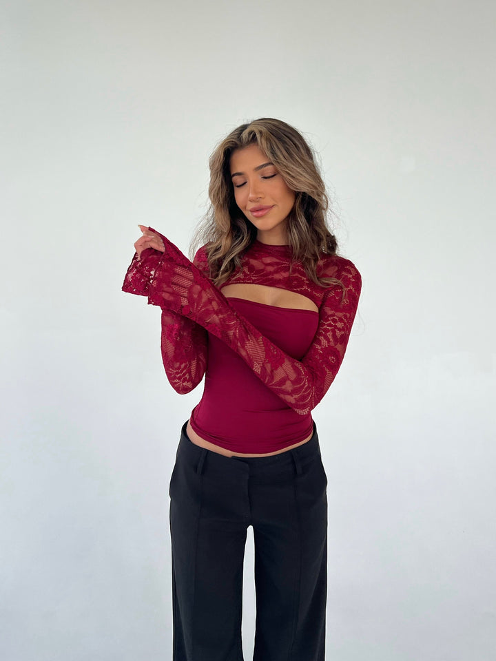 Elara | Ivory Lace Top