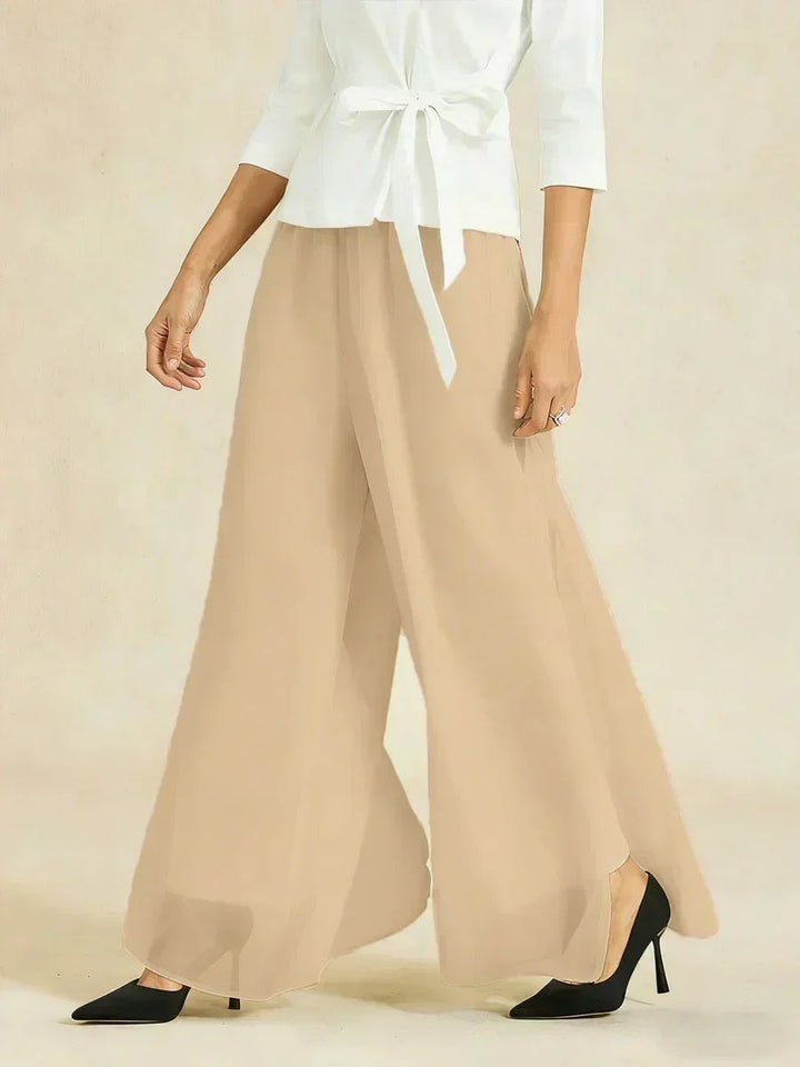 BRIDGERTON | Chiffon Overlay Straight Leg Trousers