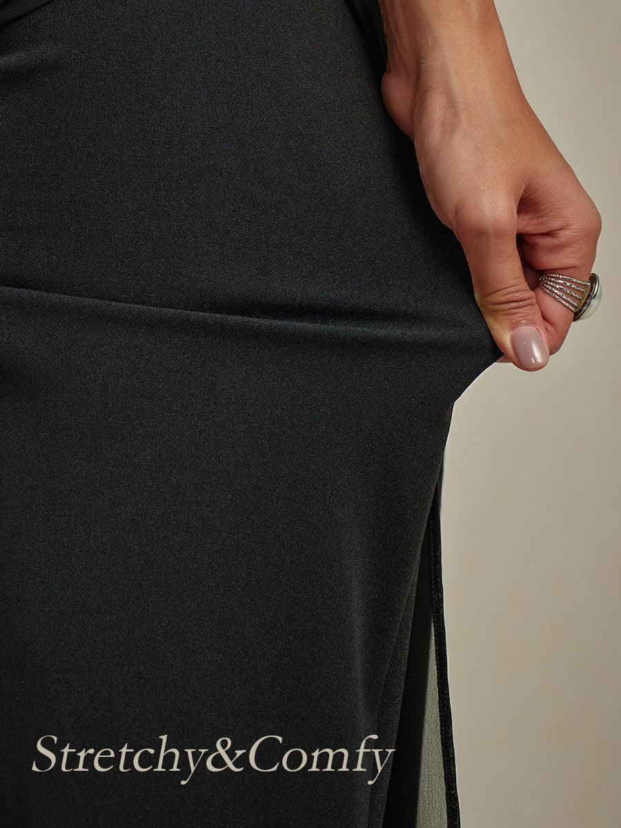 BRIDGERTON | Chiffon Overlay Straight Leg Trousers