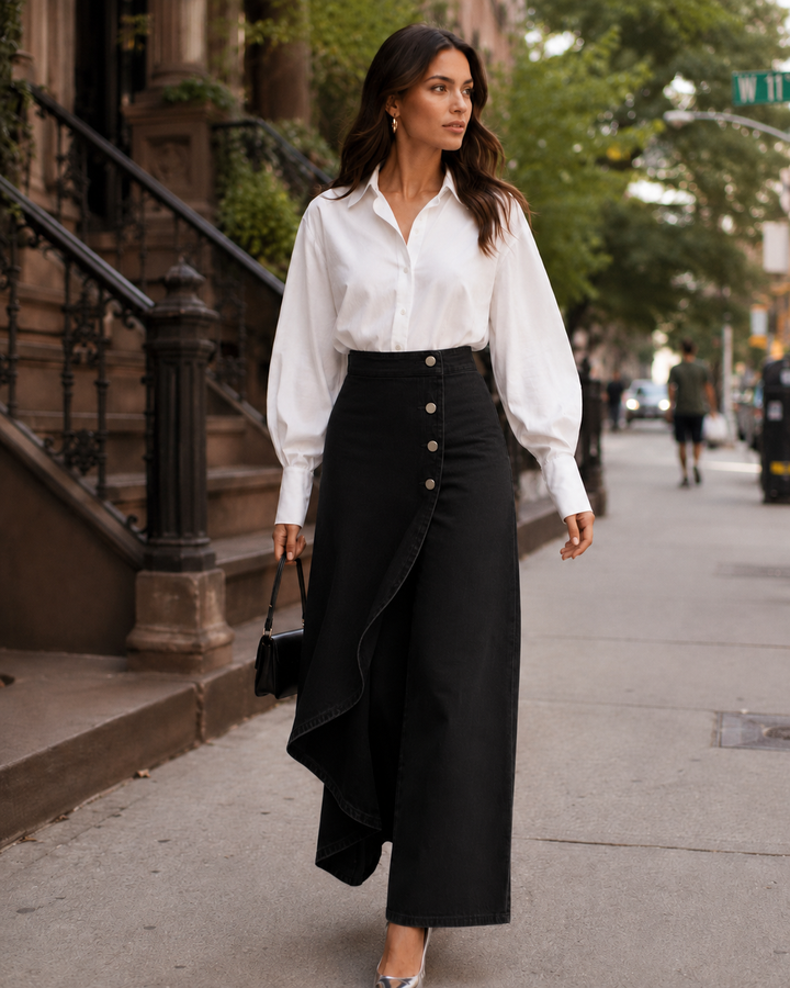 BRIDGERTON | Denim Wrap Trousers