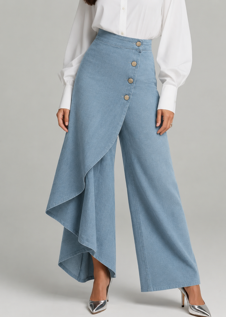 BRIDGERTON | Denim Wrap Trousers