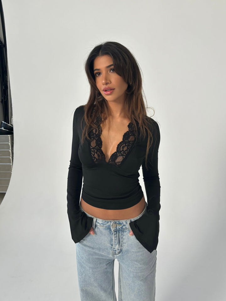 Seraphina | Crimson Lace Top