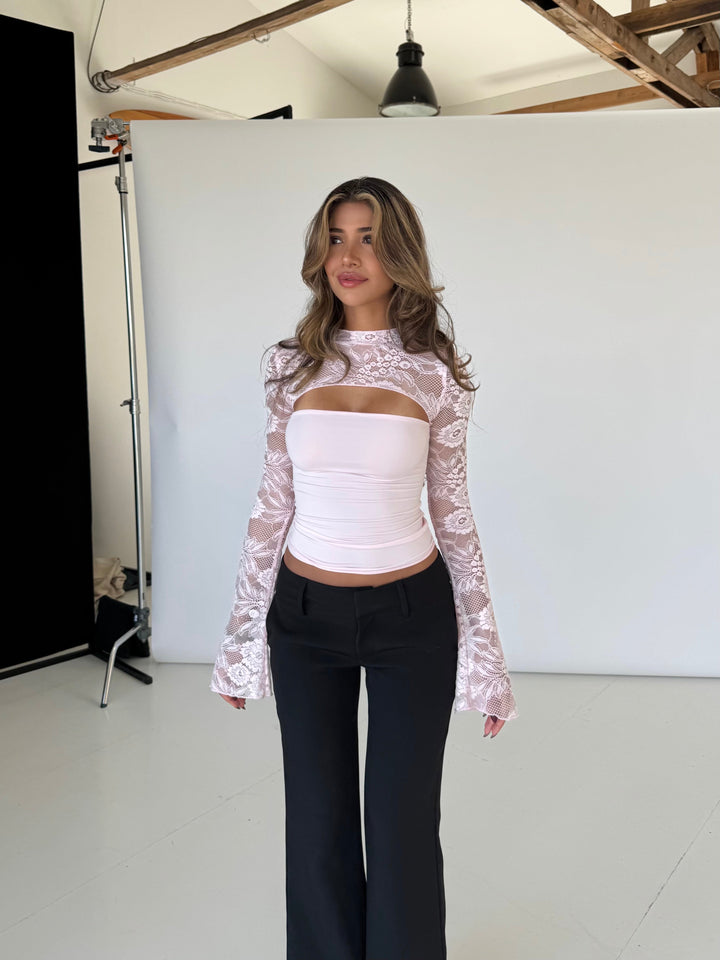 Elara | Ivory Lace Top