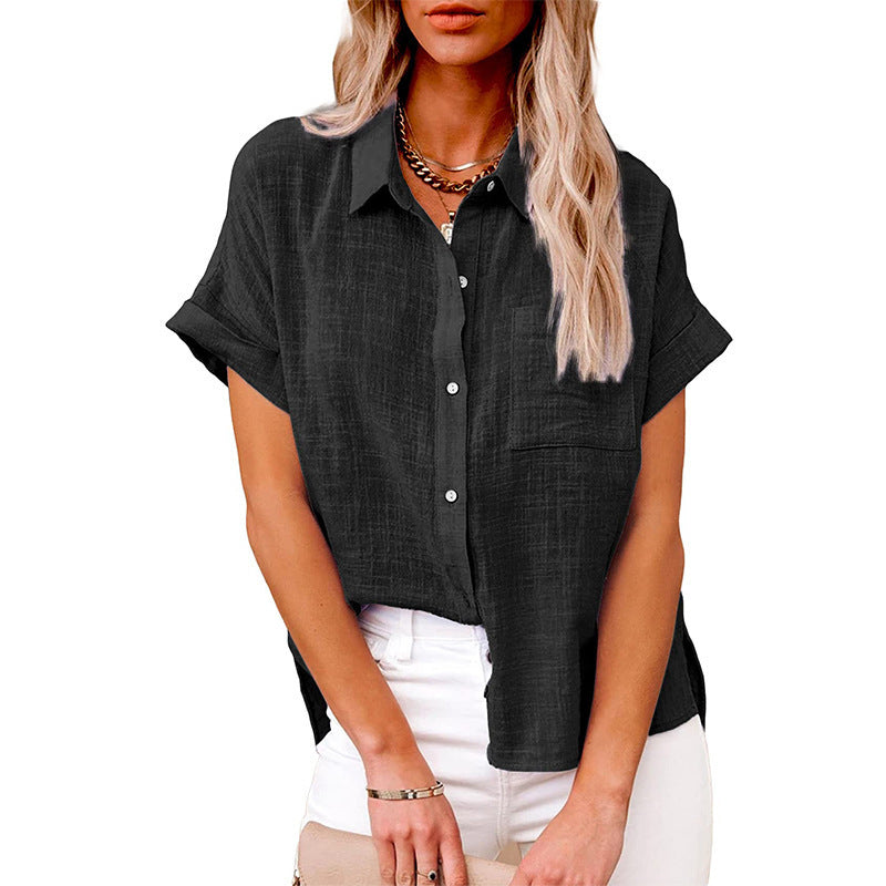 AUDRINE | Comfy Casual Button-Up Blouse