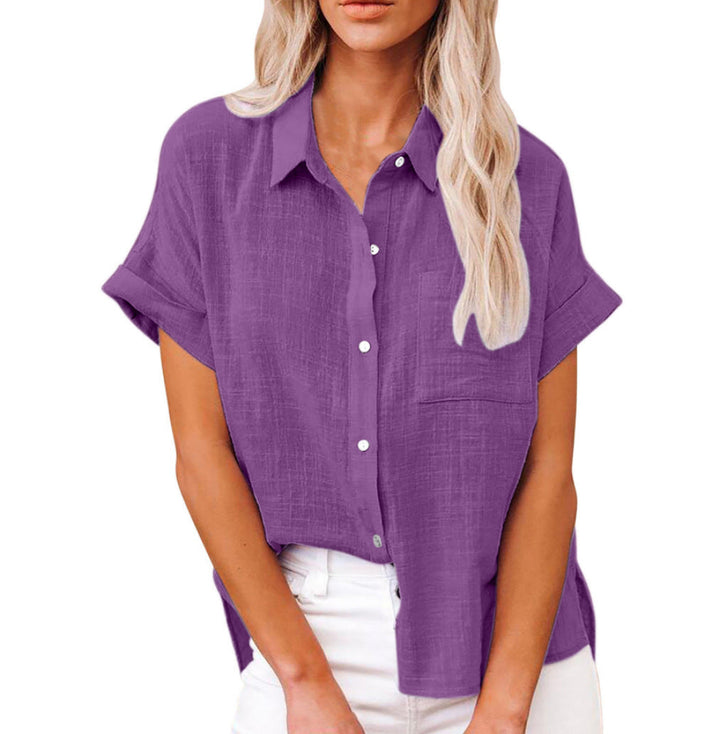 AUDRINE | Comfy Casual Button-Up Blouse