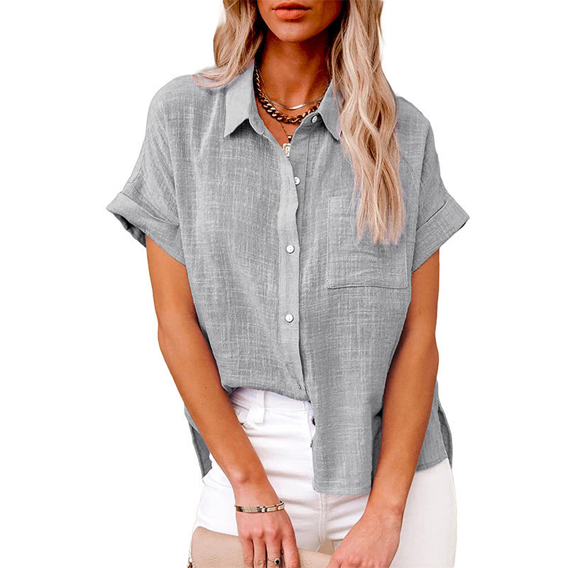 AUDRINE | Comfy Casual Button-Up Blouse