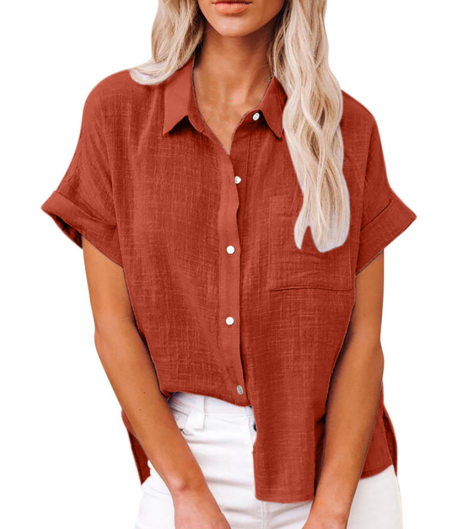 AUDRINE | Comfy Casual Button-Up Blouse