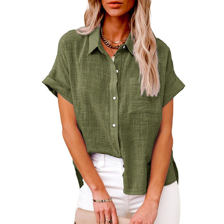 AUDRINE | Comfy Casual Button-Up Blouse