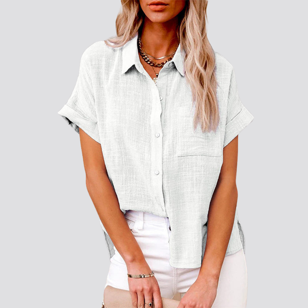 AUDRINE | Comfy Casual Button-Up Blouse