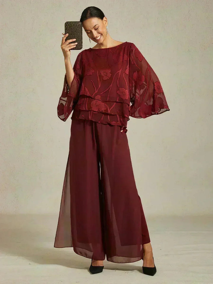 BRIDGERTON | Chiffon Overlay Straight Leg Trousers