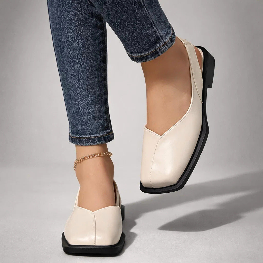 Aveline | Square-Toe Slingback Flats