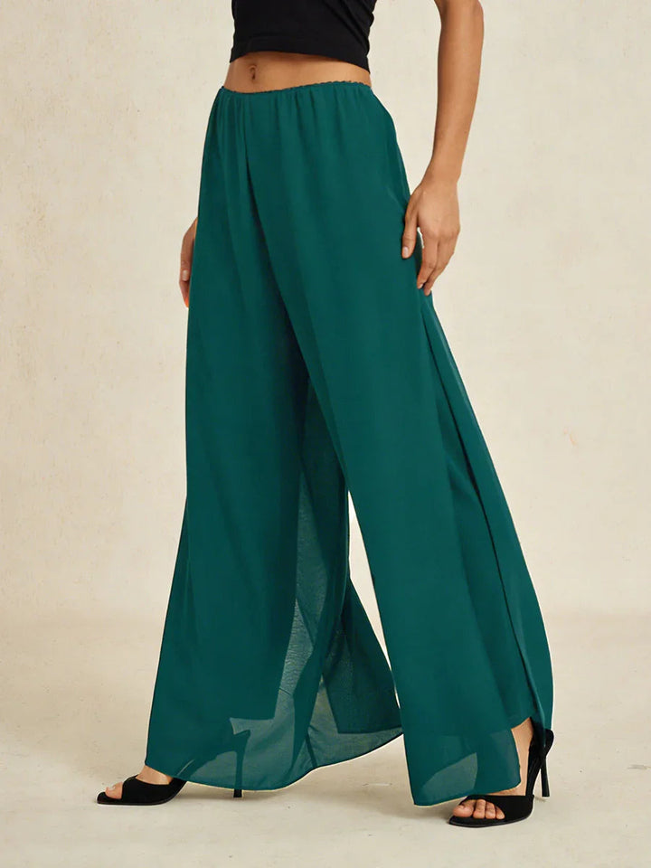 BRIDGERTON | Chiffon Overlay Straight Leg Trousers