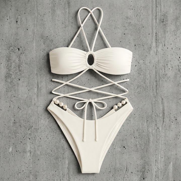BRIDGERTON | WOMEN'S BIKINI SET | STRAPPY | PEARL DETAIL