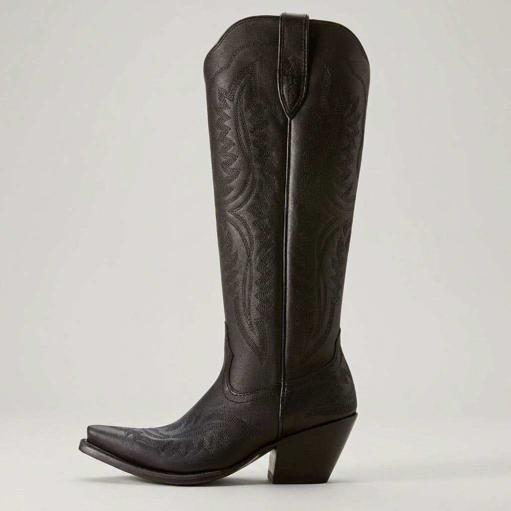 Sorellia | Embroidered Western Heels