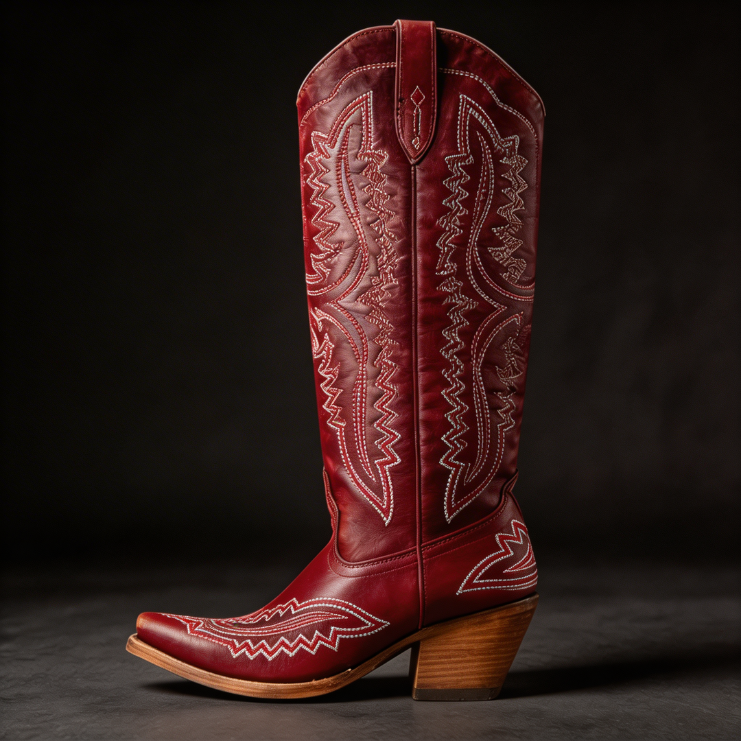 Sorellia | Embroidered Western Heels