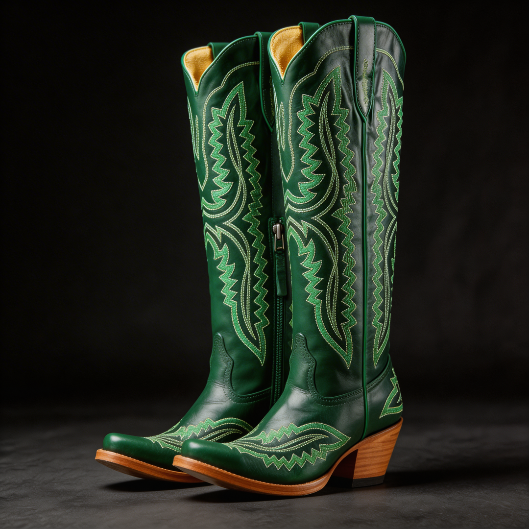 Sorellia | Embroidered Western Heels