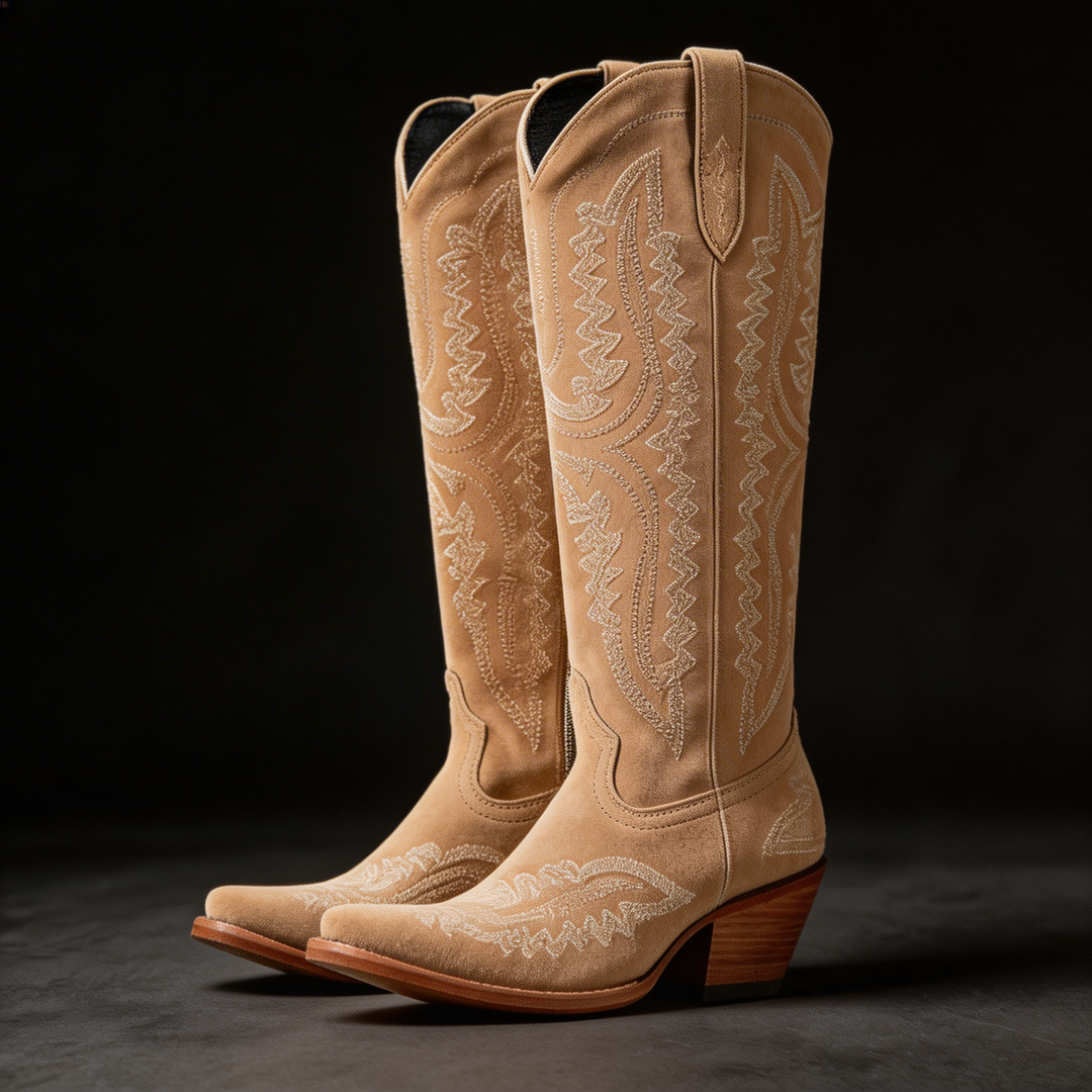 Sorellia | Embroidered Western Heels