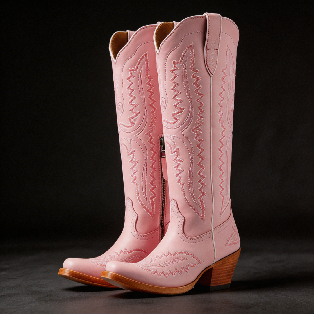 Sorellia | Embroidered Western Heels