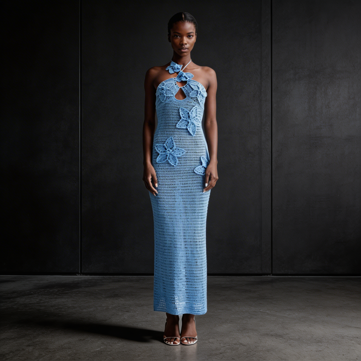 BRIDGERTON  | WOMEN'S DRESS | MAXI | CROCHET HALTER