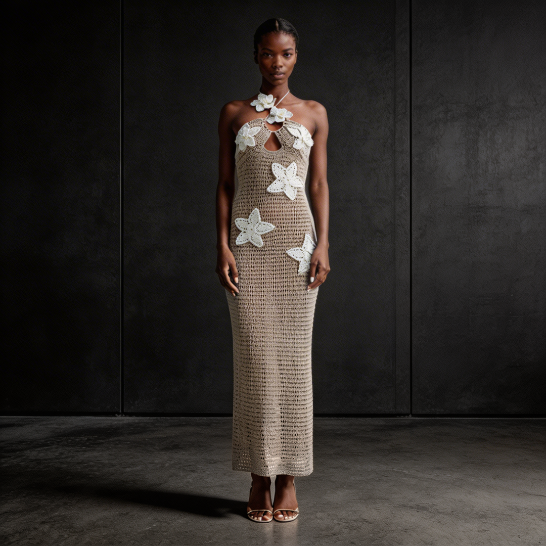 BRIDGERTON  | WOMEN'S DRESS | MAXI | CROCHET HALTER