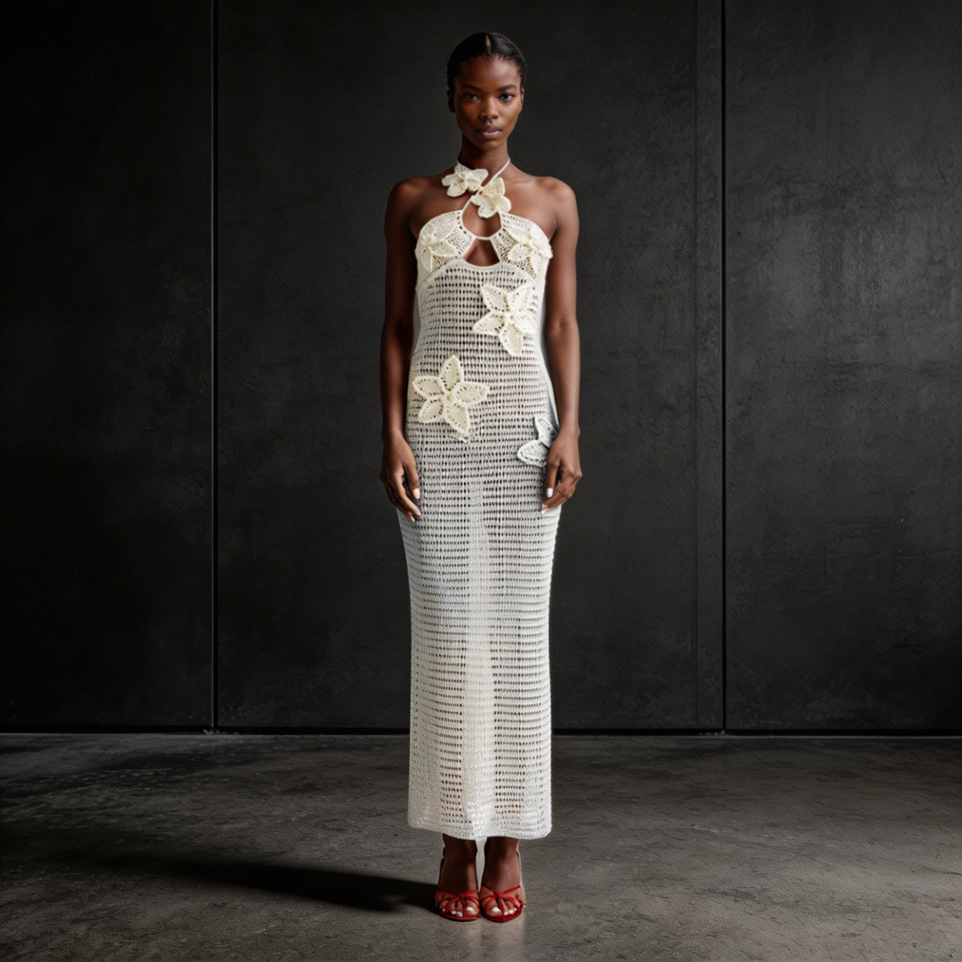 BRIDGERTON  | WOMEN'S DRESS | MAXI | CROCHET HALTER