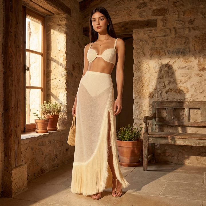 BRIDGERTON | WOMEN'S TWO-PIECE SET | BRALETTE | FRINGE