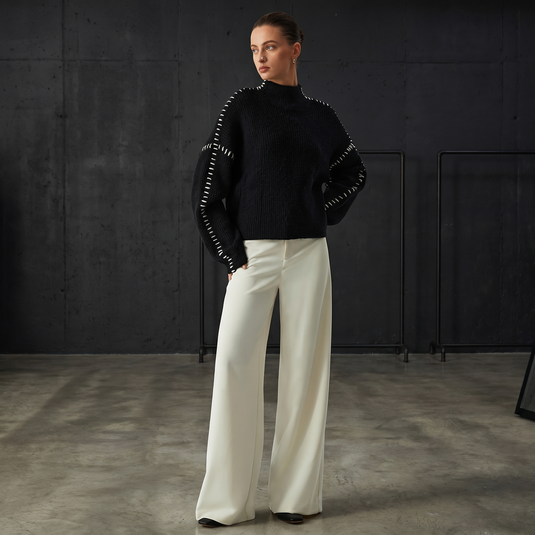 BRIDGERTON  | WOMEN'S SWEATER | RIBBED | STITCH DETAIL