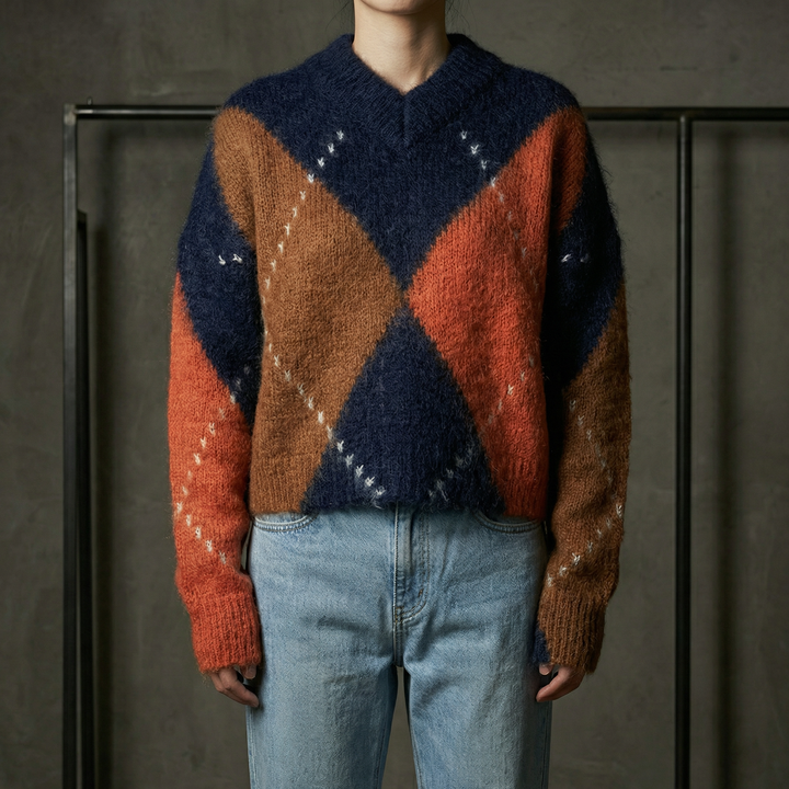 BRIDGERTON | WOMEN'S SWEATER | ARGYLE | CROPPED